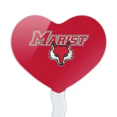 Marist College Red Fox Logo Heart Love Cupcake Picks Toppers Decoration Set of 6