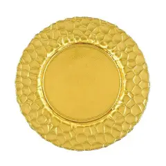 Slickblue Chic Metal Finish 13" Charger Plate with Abstract Pattern - 2 Color Options