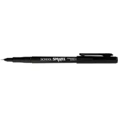 School Smart Permanent Markers, Extra Fine Tip, Black, Pack of 12