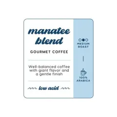 Manatee Gourmet Coffee Manatee Blend Medium Roast Ground Coffee - 12oz