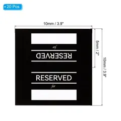 Unique Bargains Paper Double Sided Reserved Tent Place Card Holders Black 2 x 3.9 Inch 20 Pcs