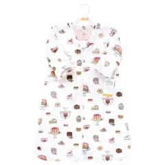 Hudson Baby Infant Girl Long Sleeve Plush Faux Fur Sleeping Bag, Wearable Blanket, Sweet Bakery