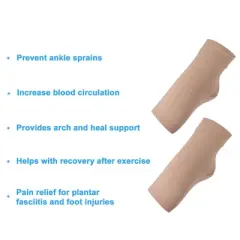 Unique Bargains Ankle Brace Achilles Tendon Support Ankle Compression Sleeve Socks for Women Men 1 Pair