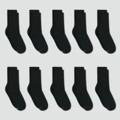 Hanes Women's Extended Size Cushioned 10pk Crew Socks - 8-12
