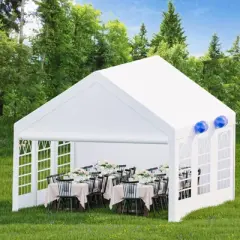 Party Tent, Outdoor Wedding Event Shelters, Heavy Duty Steel Canopy with Removable Sidewall Windows for Commercial and Parties