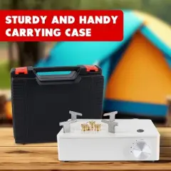 McKay Camping Stove with Carry Case - 11,942 BTU Butane Burner for Hiking & Outdoor Cooking, White