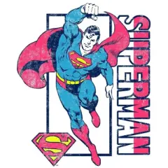 Superman in Flight Boy's White T-shirt Toddler Boy to Youth Boy