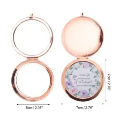 Unique Bargains Ultra Thin Makeup Mirror Rose Gold Tone 1 Pc