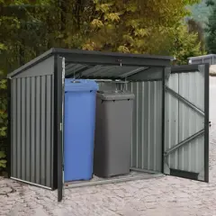 NicBex 5x3 Ft Outdoor Storage Shed with Lockable Doors for Garbage Cans,Backyard Garden,Patio