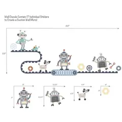 Bedtime Originals Robbie Robot Wall Decals - Blue/Gray
