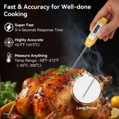 Itopfox Digital Food Thermometer with Automatic Calibration, High Accuracy Electronic Pocket Thermometer for Cooking, Meat, Liquid, Frying