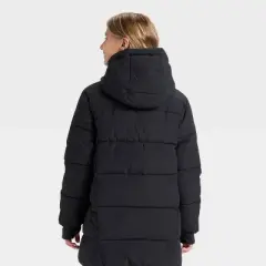 Girls' Hooded Puffer Jacket - All In Motion&trade; Black