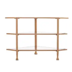 Jamel Metal/Glass Corner TV Stand for TVs up to 33" Gold - Aiden Lane