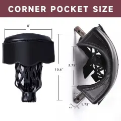 GSE Set of 6 PU Leather Heavy Duty Billiard Pool Table Pockets, Pool Table Accessories