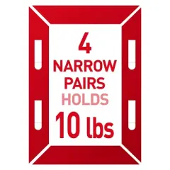 Command Narrow Picture Hanging Strips: Wall Sticky Adhesive, Small Plastic Mount, White, 4 Pack