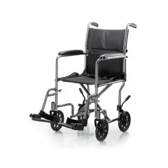 Drive Medical Lightweight Steel Transport Wheelchair - 19&Prime; Seat, Fixed Full Arms