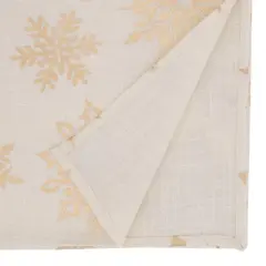 Saro Lifestyle Snowflake Design Foil Print Table Runner