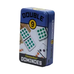 University Games Double 9 Chickenfoot Dominoes Board Game: Educational Party Game for 1-8 Players, Includes Storage Tin