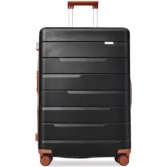 3 Piece Hardside Expandable Suitcase Sets with TSA Lock and Spinner Wheels, Carry On ABS Lightweight Suitcases for Travel Brown (20in/24in/28in)