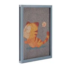 SEVOBAL Pet Scratcher 7-Piece Replaceable Cat Scratching Board Set with Adorable Designs for Furniture Protection, Play, Multicolored, 17"*13"*4"