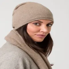Style Republic Women's Rolled Edge Beanie - Premium Cashmere