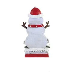 Christmas 7.5 Inch Snowman Plank Stocking Holder Stocking Holder , Slats Wood-Look Planks (1PC)