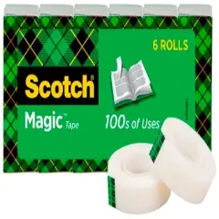 Scotch 810 Magic Tape, 0.75 x 1296 Inch, Matte Clear, Pack of 6