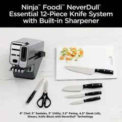Ninja NeverDull Essential 12pc Knife System with Built in Sharpener - K12012: High Carbon Stainless Steel, Hand Wash