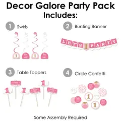 Big Dot of Happiness 1st Birthday Girl - Fun to be One - First Birthday Party Supplies Decoration Kit - Decor Galore Party Pack - 51 Pieces