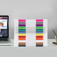 YIYIBYUS Clear File Boxes, 12 PCS Plastic Document Storage Cases, Multicolor