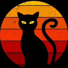 Men's Design By Humans Vintage Retro Sunset Halloween Black Cat I By lemonpepper Tank Top