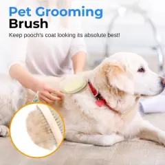SereneLife SLBBBR300 Double-Sided Pet Grooming Brush, Skin-Friendly Pin Brush & Bristle Comb for Dogs, Cats, and Other Furry Pets
