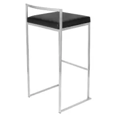Set of 2 30" Fuji Stacker Barstools Metal/Black - LumiSource