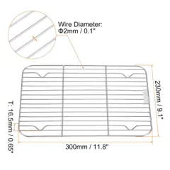 Unique Bargains 304 Stainless Steel Roasting Baking BBQ Grill Net 1 Pc