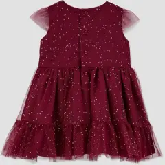 Carter's Just One You&reg; Baby Girls' Glitter Dress - Burgundy