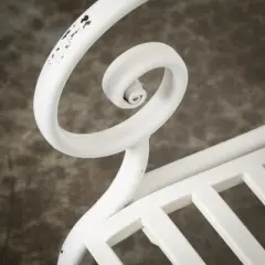 Sullivans Crisp White Metal Garden Bench 36"H White