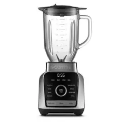Gourmia Digital Blender with 8 Total Blend Programs, 4 Speeds & Round-Plated Tamper Gray: 1500W, Crushes Ice, Smoothie Maker