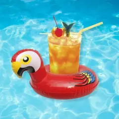 Northlight Inflatable Floating Parrot Swimming Pool Drink Holder - 10"