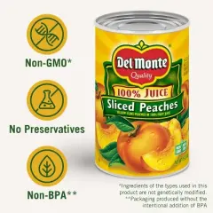 Del Monte Yellow Cling Peach Slices in 100% Real Fruit Juice 15oz