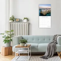 2026 Square Wall Calendar, Italy, 16-Month Passport Collection Theme with 180 Reminder Stickers (12x12 In)