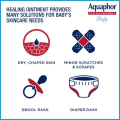 Aquaphor Baby Healing Ointment - Advanced Therapy to Help Heal Diaper Rash and Chapped Skin - 3oz. Tube