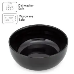 Elanze Designs Bistro Glossy Ceramic 8.5 inch Pasta Salad Large Serving Bowls Set of 2, Black