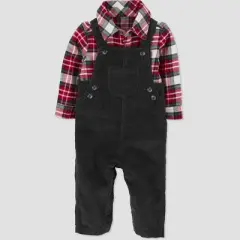 Carter's Just One You&reg;️ Baby Boys' Plaid Top & Overalls Set - Green/Red