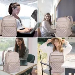 15.6 Inch Laptop Backpack for Women Work Bag Fashion with USB Port, Waterproof Stylish Travel Bags Casual Daypacks
