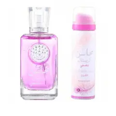Lattafa Mahasin Crystal Violet By Lattafa Eau De Parfum Spray With 1.7 Oz Deodorant Spray 3.4 Oz For Women
