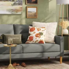 Thankful Embroidered Herringbone Lumbar Throw Pillow Dark Green - Threshold&trade;