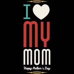 Junior's Design By Humans Mother's Day I Love My Mom By tmsarts T-Shirt