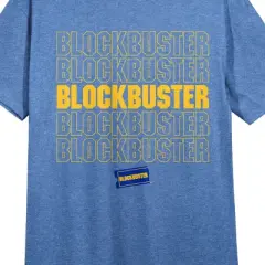 Blockbuster Title and Logo Women's Royal Blue Heather Graphic Tee