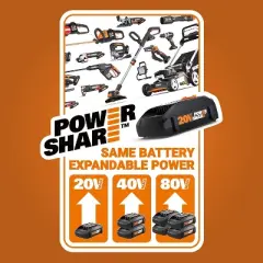 Worx WG349.9 20V Power Share 8" Pole Saw with Auto-Tension (Tool Only)