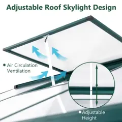 6 x 8FT Polycarbonate Walk-In Greenhouse with Lockable Doors Adjustable Vent Window Heavy Duty Aluminum Frame Outdoor Garden